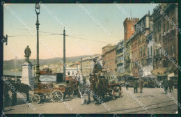 Delcampe - Genova Città Piazza Caricamento Tram Cavalli Cartolina QZ5355 - Genova (Genua)