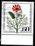Delcampe - Berlin Poste Obl Yv:592 Mi:631 Für Die Wohlfahrtspflege Sommer-Adonisröschen Bord De Feuille (TB Cachet Rond) - Autres & Non Classés