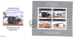 Delcampe - Gibraltar 2010 Guns S/s, Joint Issue Malta, First Day Cover, Various - Joint Issues - Weapons - Joint Issues