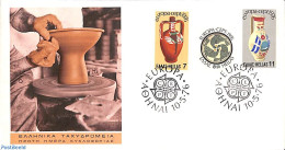Delcampe - Greece 1976 Europa, Art Objects 3v, First Day Cover, History - Europa (cept) - Art - Art & Antique Objects - Ceramics - Lettres & Documents