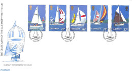 Delcampe - Guernsey 1991 Yachtclub 5v, First Day Cover, Sport - Transport - Sailing - Sport (other And Mixed) - Ships And Boats - Vela
