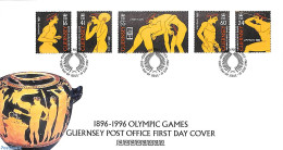 Delcampe - Guernsey 1996 100 Year Modern Olympics 5v, First Day Cover, Sport - Olympic Games - Guernsey