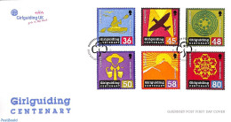 Delcampe - Guernsey 2010 100 Years Girl Guides 6v, First Day Cover, Sport - Scouting - Guernsey