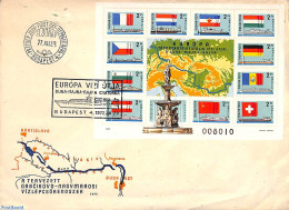 Delcampe - Hungary 1977 European Shipping S/s, First Day Cover, History - Transport - Various - Europa Hang-on Issues - Flags - S.. - Briefe U. Dokumente