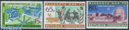 Delcampe - Indonesia 1971 444th Anniversary Jakarta 3v, Unused (hinged), Performance Art - Science - Transport - Theatre - Astron.. - Theatre