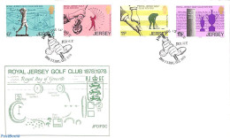 Delcampe - Jersey 1978 Golfclub Of Jersey 4v, First Day Cover, Sport - Golf - Sport (other And Mixed) - Golf
