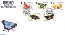 Delcampe - Jersey 1995 Butterflies 5v, First Day Cover, Nature - Butterflies - Jersey