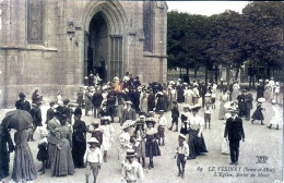 Delcampe - DEPT 78 LE VÉSINET L'EGLISE SORTIE DE MESSE TRÈS  BELLE ANIMATION 9X14 REIMPRESSION DE CARTES ANCIENNES - Le Vésinet