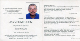 Delcampe - Rouw - Bidprentje VERMEULEN Jos Geboren Te Bree 4/11/1962 + 13/1/2012 Gruitrode - Devotieprenten