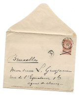 Delcampe - Briefomslag 10 Ct Type Nr 57 YPRES 29 AVRIL 1899 Naar Brux. Arrivee - Buste