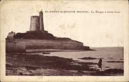 Delcampe - CPA Phare St Vaast Le Hougue La Hougue A Maree Haute - Phares