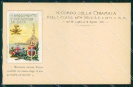 Delcampe - Militari 1° Regg Artiglieria Da Costa Genova Ricordo Chiamata Cartolina XB6602 - Regimente