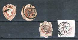 Delcampe - Grande-Bretagne Lot 4  Timbres Découpes D'entiers Postaux ° - Luftpost & Aerogramme