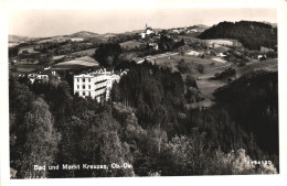 Delcampe - BAD MARKT KREUZEN, PERG, SPA BUILDING, CHURCH, TOWER, MOUNTAIN, B/W, POSTCARD, AUSTRIA - Perg