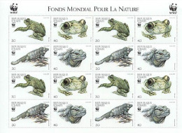 Delcampe - HAITI 1999 - W.W.F. - Reptiles - Feuillet De 4 X 4timbres - Haïti