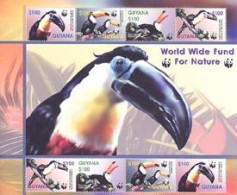 Delcampe - GUYANE 2003 - W.W.F. - Toucans - Bloc De 2 Séries - Ungebraucht