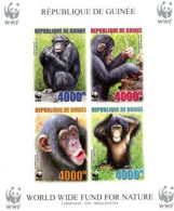 Delcampe - GUINEE 2006 - W.W.F. - Chimpanzee - Bloc Collectif Non Dentelé - Chimpancés