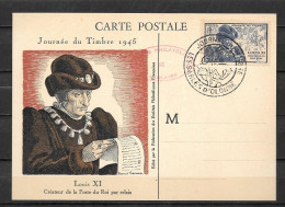 Delcampe - 1945 - Journée Du Timbre - SABLES D'OLONNE - 3 - 1 - ....-1949