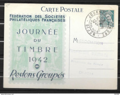 Delcampe - 1942 - Journée Du Timbre - DIJON - 1 - ....-1949