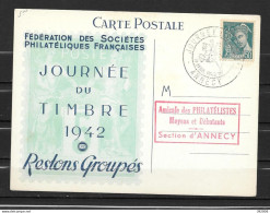 Delcampe - 1942 - Journée Du Timbre - ANNECY - 1 - ....-1949