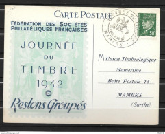 Delcampe - 1942 - Journée Du Timbre - MAMERS - 2 - ....-1949