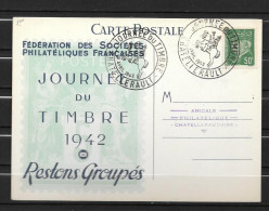 Delcampe - 1942 - Journée Du Timbre - CHATELLERAULT - 1 - ....-1949