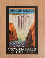 Delcampe - Rhodesia Railways Victoria Falls Hotel - Zambia - Vintage Luggage Label Etiquette Tag Sticker - Etiquettes D'hotels