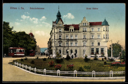 Delcampe - AK Zittau I. Sa., Bahnhofstrasse, Hotel Hütter - Zittau
