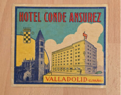 Delcampe - Hotel Conde Ansurez Valladolid Espagne España - Vintage Luggage Label Etiquette Tag Sticker - Etiquettes D'hotels
