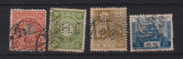 Delcampe - Japon Lot De 4 Timbres Perforés Perfins - Autres & Non Classés