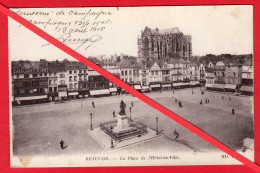 Delcampe - CPA (Europe-France-(60.Oise)-Beauvais -Souvenir De La Campagne -1914 -1915 -1916- La Place De L'Hôtel De Ville-Cathédral - Beauvais