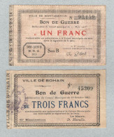 Delcampe - French War Bonds Saint-Quentin & Bohain 1 & 3 Francs, 1915, (45) VF. - Guyane Française