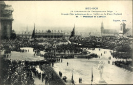 Delcampe - CPA Bruxelles Brüssel, 75e Anniversaire De L'Independance Belge, Pendant La Cantate - Brüssel (Stadt)