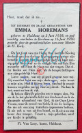 Delcampe - HOREMANS Emma °HULSHOUT 1938 +BERCHEM 1950 - Décès
