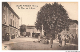 Delcampe - CAR-ADNP17-1125-69 - VILLIE-MORGON - La Place De La Poste - Villie Morgon
