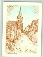 Delcampe - 3920 Zermatt Radierung Kirche Mit Dorfstraße Zeichnung - 10664480 - Zermatt