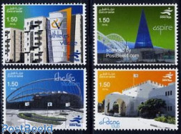 Delcampe - Qatar 2006 Asia Games, Athletes Village 4v, Mint NH, Sport - Sport (other And Mixed) - Art - Modern Architecture - Qatar