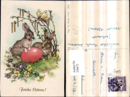 Delcampe - 258672,Künstler AK Elfriede Türr Ostern Hasen Rotes Osterei Ei Blumen Schmetterling - Sonstige & Ohne Zuordnung
