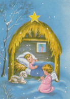 Delcampe - ANGELO Buon Anno Natale Vintage Cartolina CPSM #PAH430 - Engel