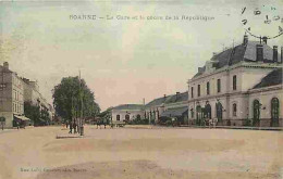 Delcampe - Carte Postale Ancienne - 42 - Roanne - La Gare Et Le Cours De La République - Animée - Colorisée - CPA - Voir Scans Rect - Roanne