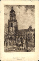 Delcampe - Artiste CPA Arnhem Gelderland Niederlande, Groote Markt En Kerk - Sonstige & Ohne Zuordnung