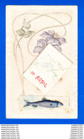 Delcampe - 1er Avril-97P152 Carte Gaufrée, Fleurs, Petite Carte 1er Avril, Cpa - Erster April
