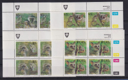 Delcampe - Südafrika RSA Venda 1994 Affen Mi.-Nr. 270-273 Eckrand-Viererblocks ** - Venda