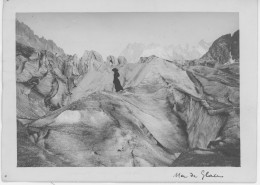 Delcampe - Photo Des Alpes La Mer De Glace Aux Alentours De 1910,format 17.5/12.5 Photo Originale Argentique - Lieux