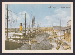 Delcampe - Vintage Postcard USSR Latvia Riga Harbor Ships Historical View - Lettland