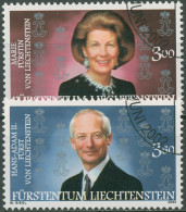 Delcampe - Liechtenstein 2002 Fürstenpaar Hans-Adam II. Fürstin Marie 1292/93 Gestempelt - Gebraucht