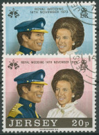 Delcampe - Jersey 1973 Hochzeit Prinzessin Anne Und Mark Phillips 89/90 Gestempelt - Jersey
