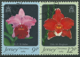 Delcampe - Jersey 1984 Weihnachten Pflanzen Orchideen 340/41 Gestempelt - Jersey