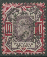 Delcampe - Großbritannien 1902 Köng Edward VII. 10 Pence, 113 Gestempelt, Firmenlochung - Usados
