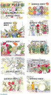 Delcampe - Sweden 2024 Elsa Beskows Garden 10v S-a Foil Sheet, Mint NH, Nature - Gardens - Stamp Booklets - Art - Children's Book.. - Neufs